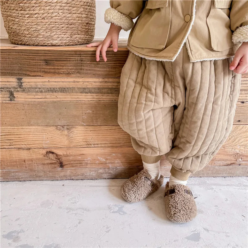 Children's Clothing From 2 To 7 Years Winter Kids Warm Cotton-Padded Trousers Baby Girls Thick Pants Toddler Boys Wear Clothes Whispering Desires Shoppe