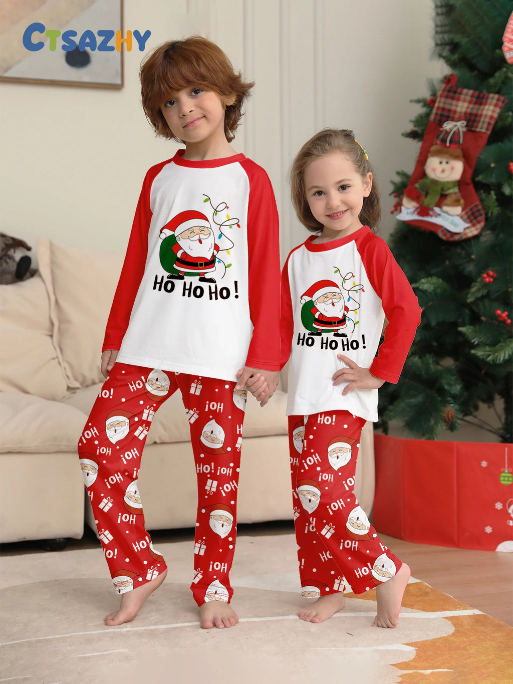 Santa Ho Ho Ho Family Christmas Pajamas