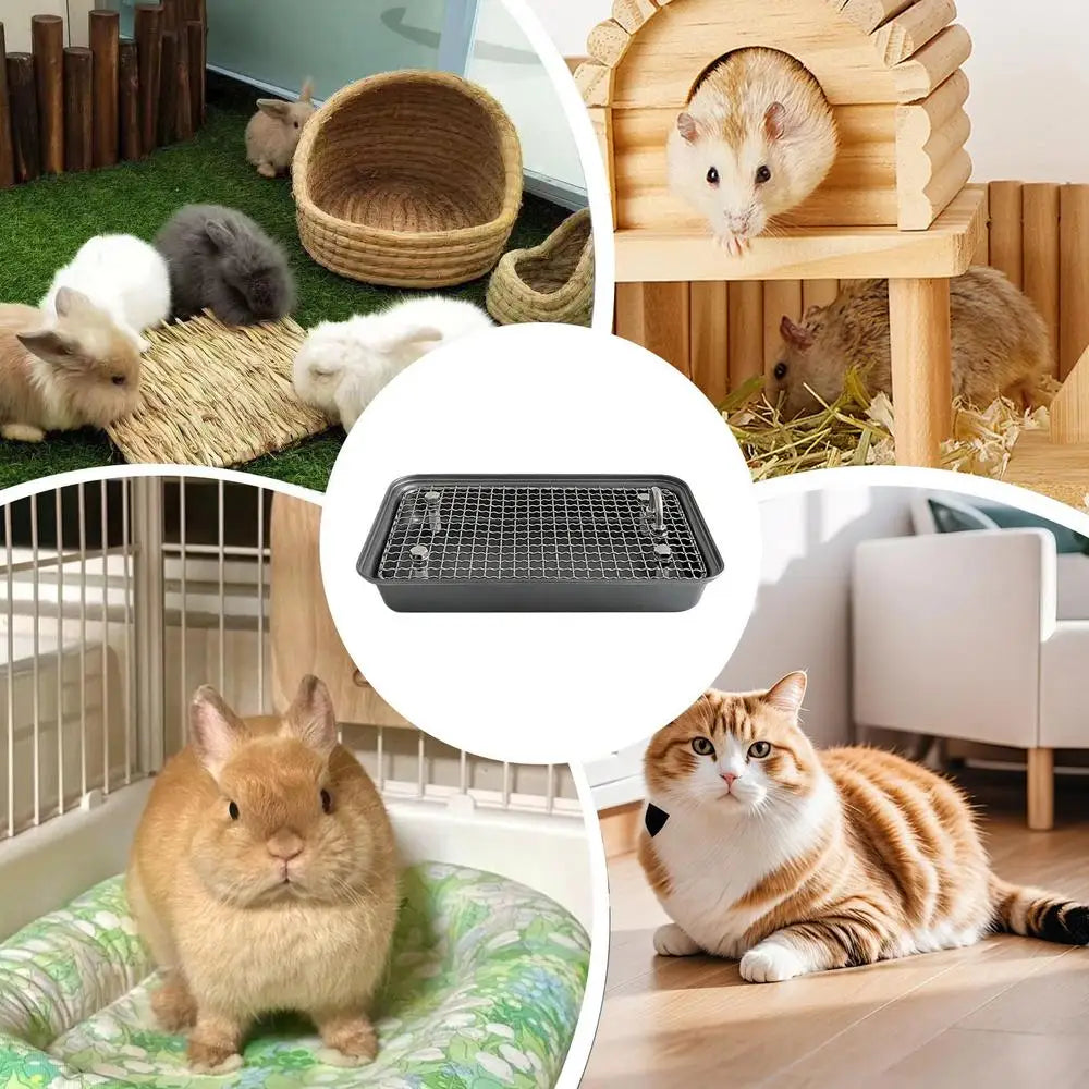 Stainless Steel Rabbit Litter Pan with Removable Grate