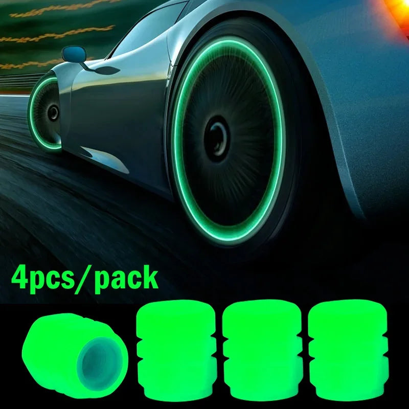Luminous Tire Valve Caps – Set of 4