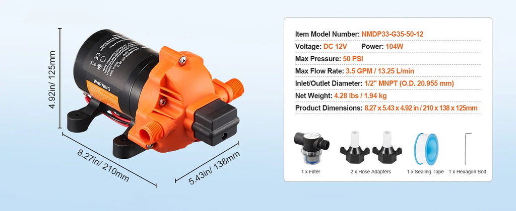 SucceBuy 12V Diaphragm Water Pump