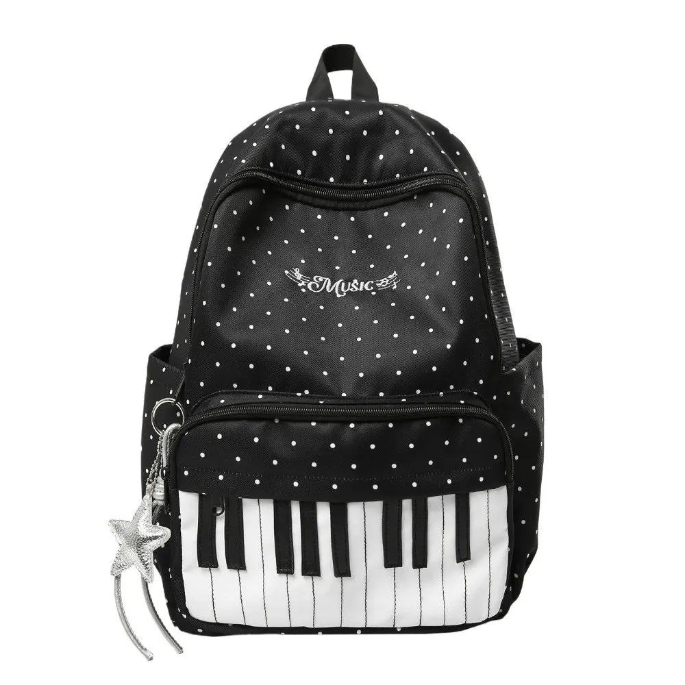 Piano-Key Print Lightweight Backpack