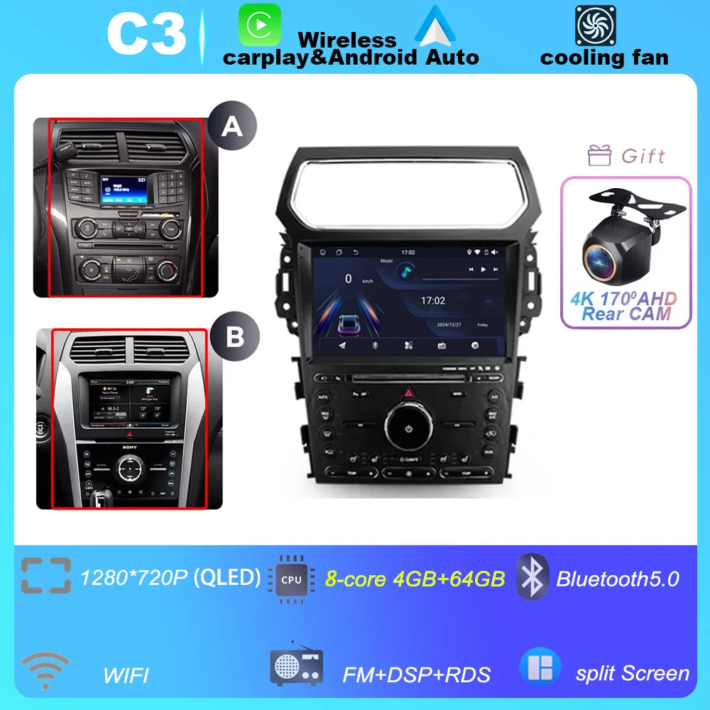 10-Inch Car Stereo for Ford Explorer 2011–2019