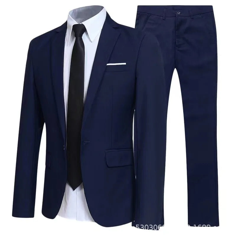 Men's Double-Breasted Two-Piece Formal Suit