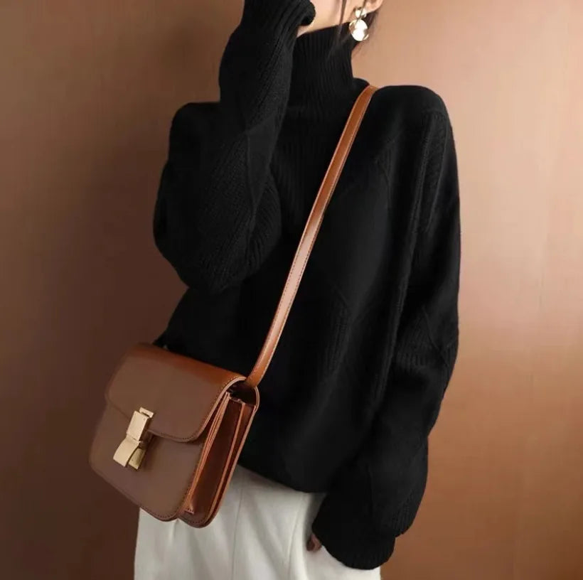 Women's Long-Sleeve Turtleneck Knit Sweater