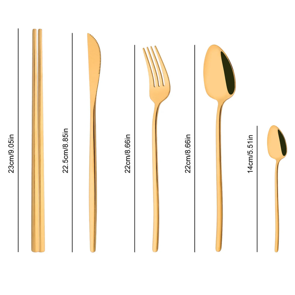 PINKTEN Spoons and Chopsticks — 8 Pieces