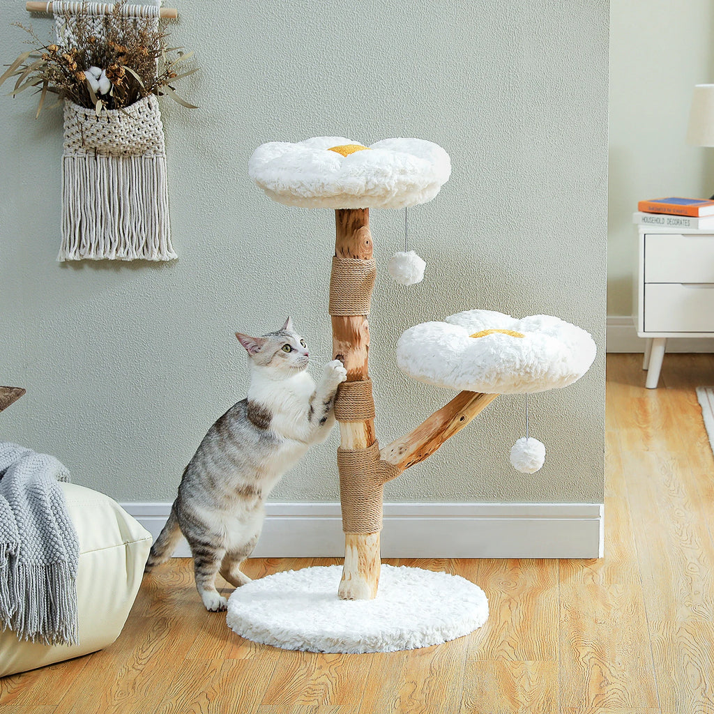 92cm Flower Cat Tree with Two Perches