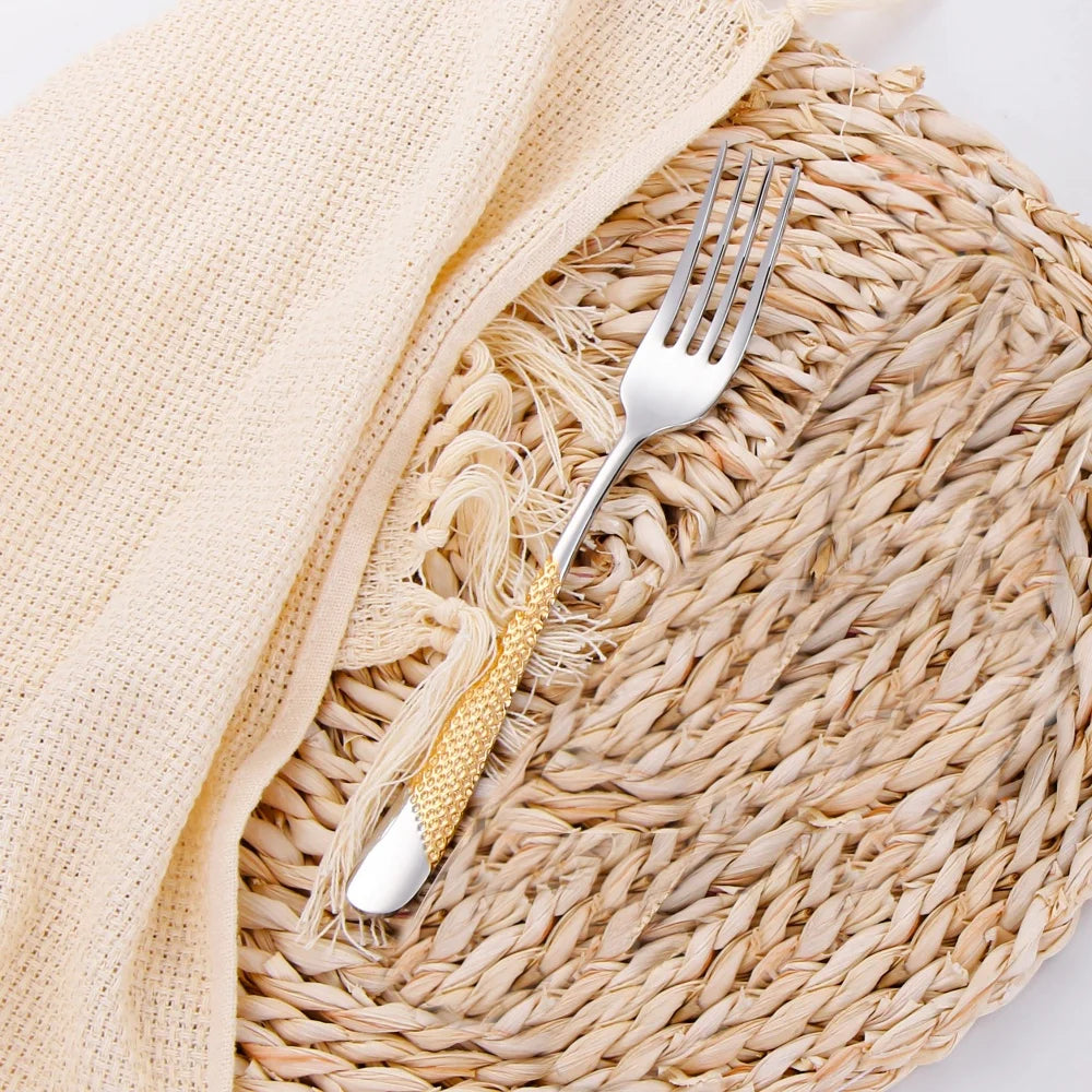 Hammered-Handle Stainless Steel Dinner Forks