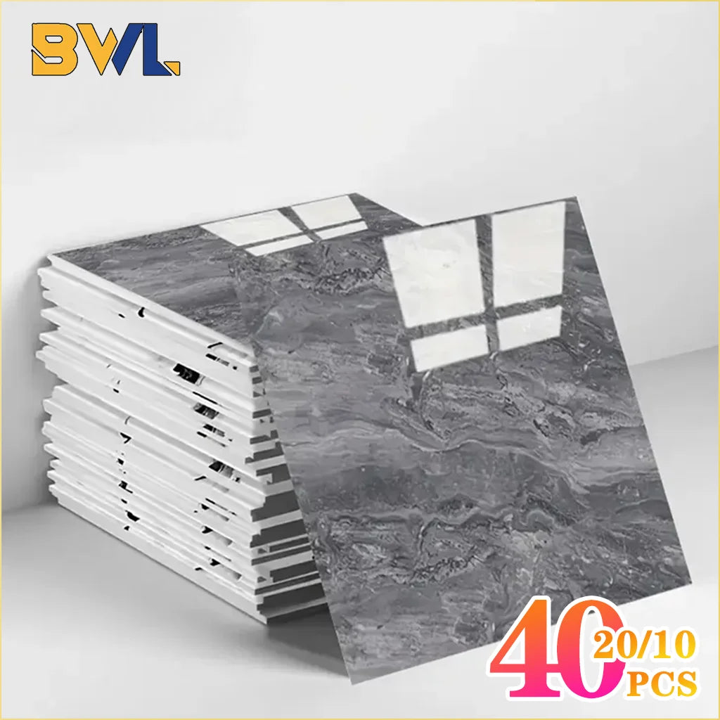Marble-Style Peel-and-Stick Decorative Floor Tiles