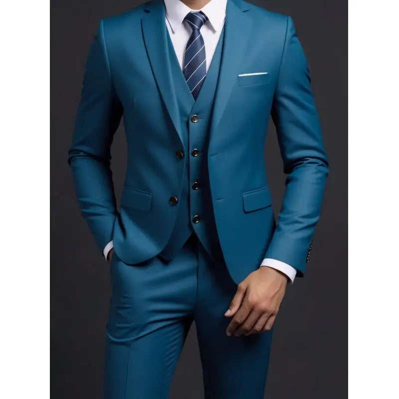 Men's Three-Piece Suit – Blazer, Vest & Trousers
