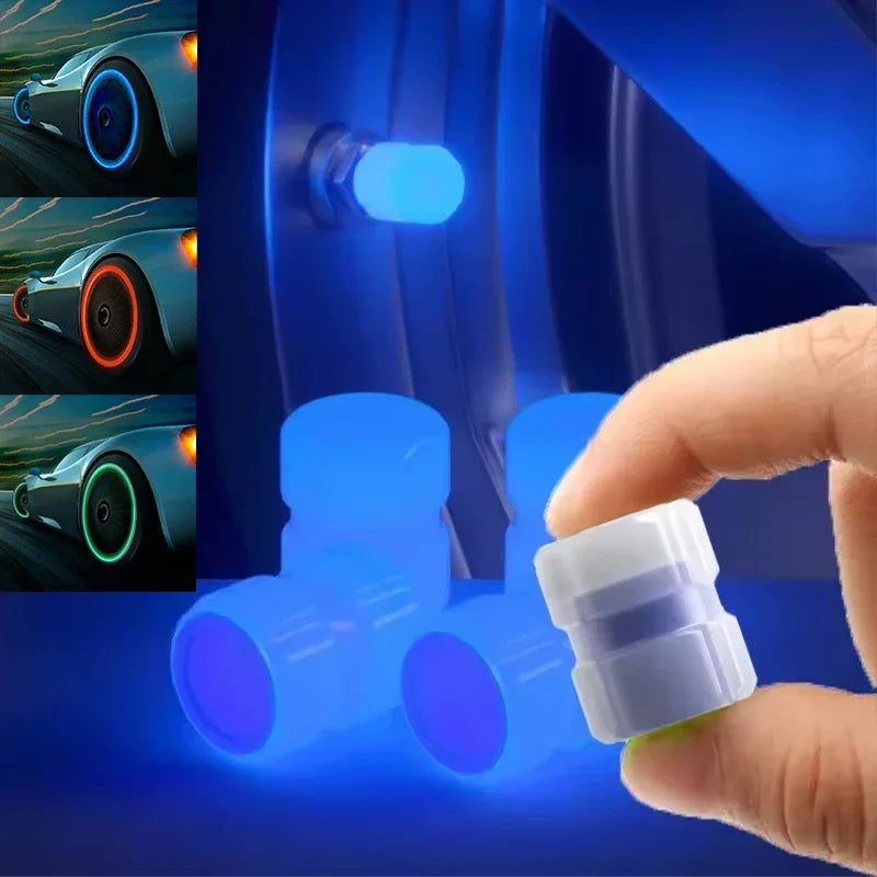 Luminous ABS Tire Valve Caps – Set of 4