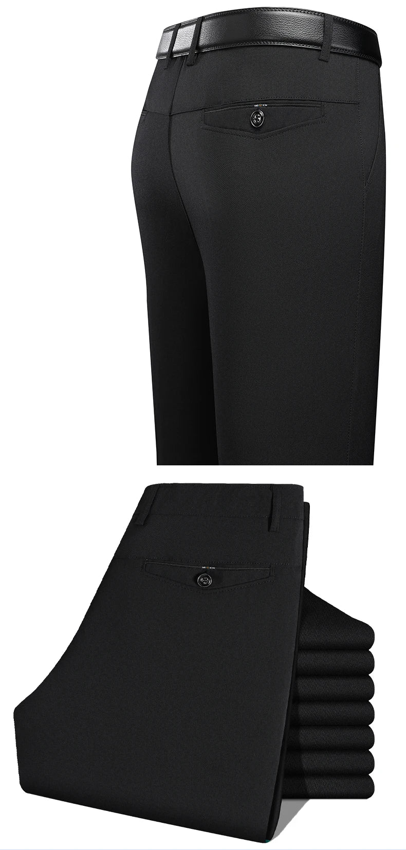 Men's Straight-Leg Business Casual Trousers