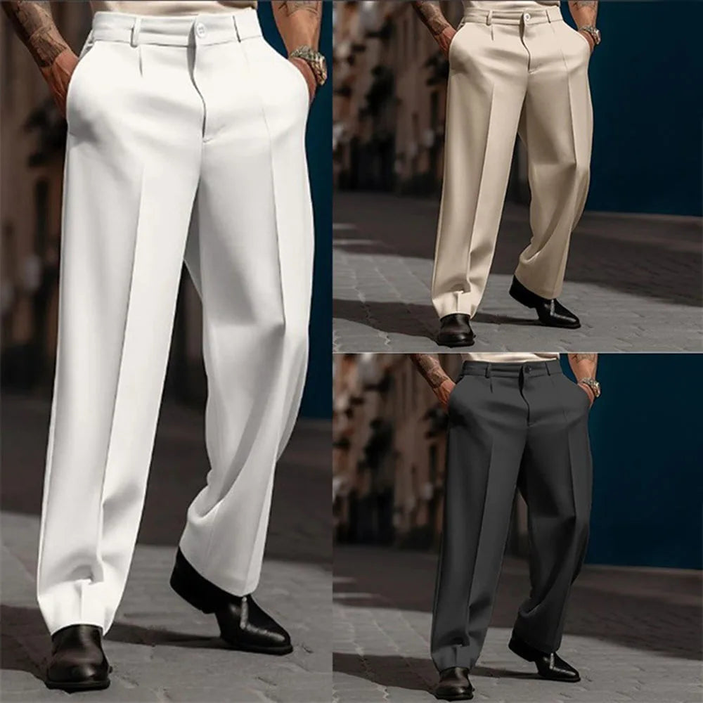 Men's High-Waisted Relaxed Dress Trousers