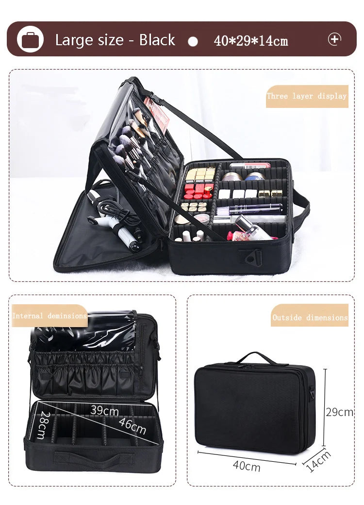 Oxford Fabric Cosmetic Organizer Case – 3 Sizes