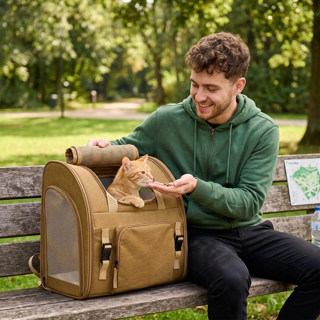 Expandable Mesh Pet Carrier Backpack