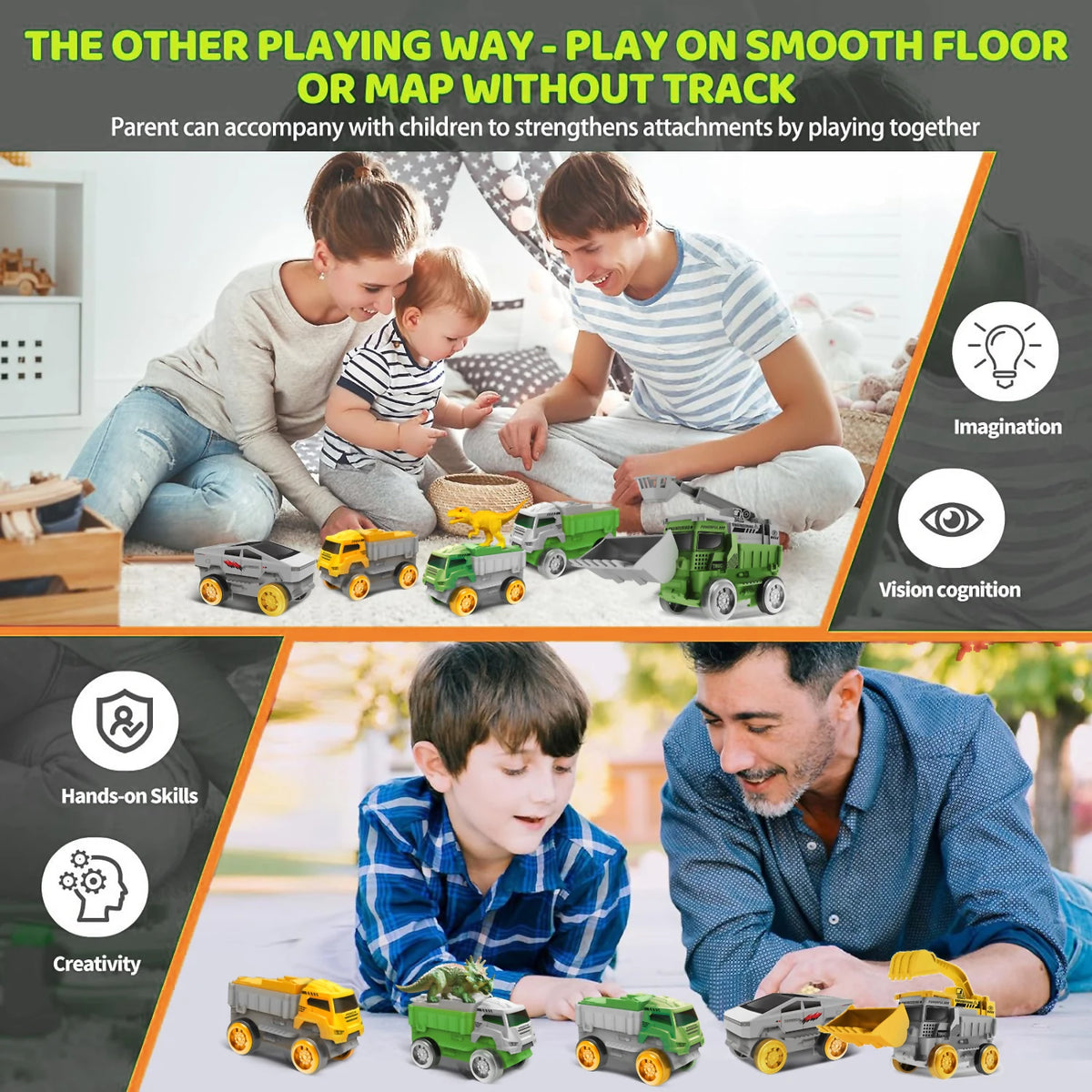 Flexible Race Track with Light-Up Climbing Toy Car