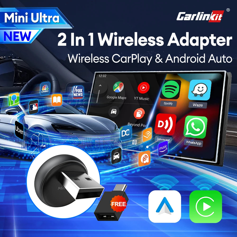 CarlinKit Mini Ultra 3 Wireless CarPlay & Android Auto Adapter