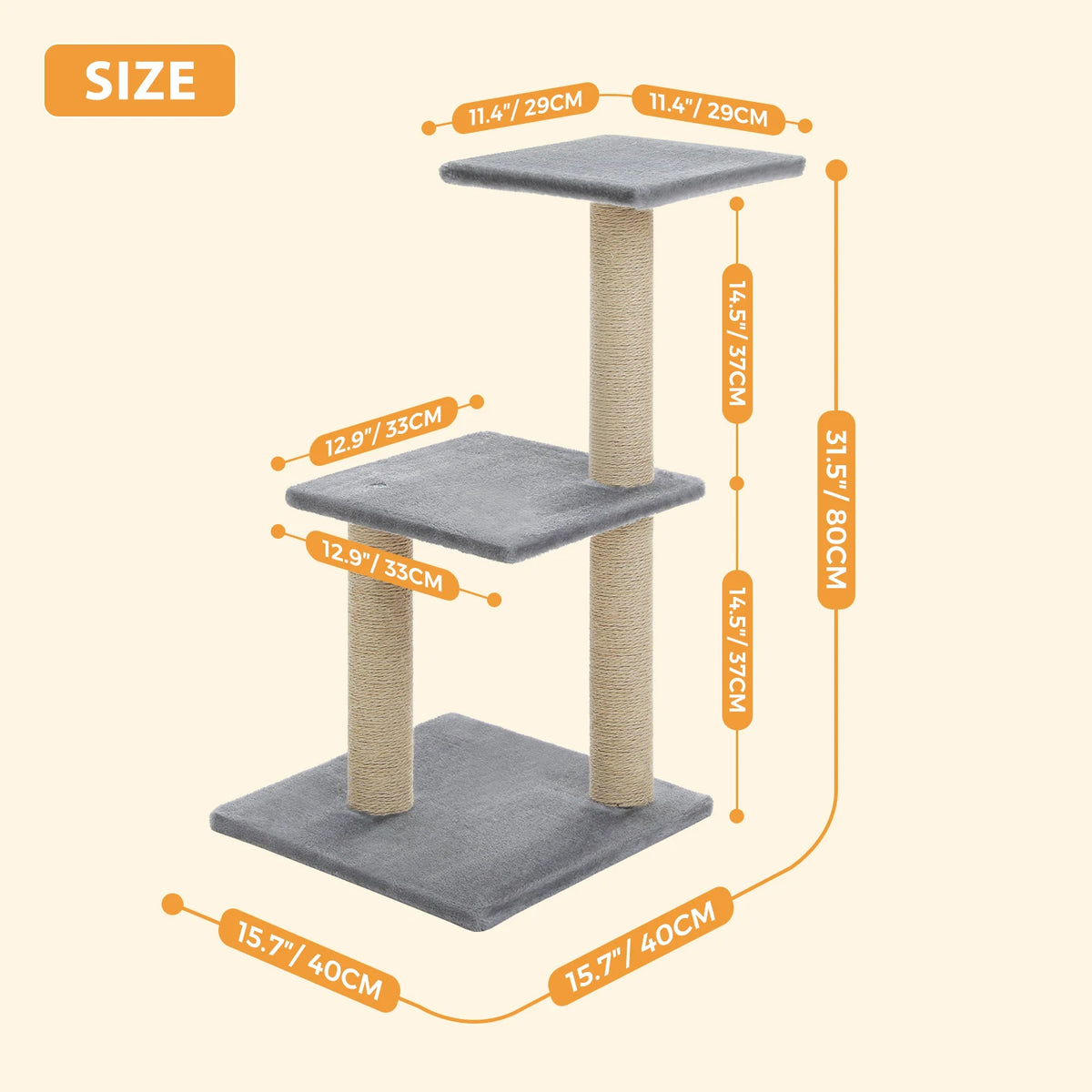Compact Cat Tree with Removable Perch & Hammock