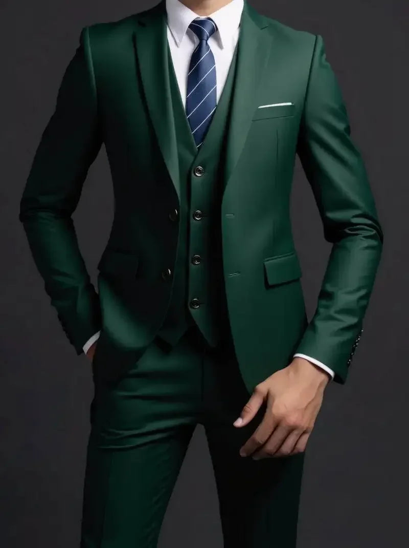 Men's Three-Piece Suit – Blazer, Vest & Trousers