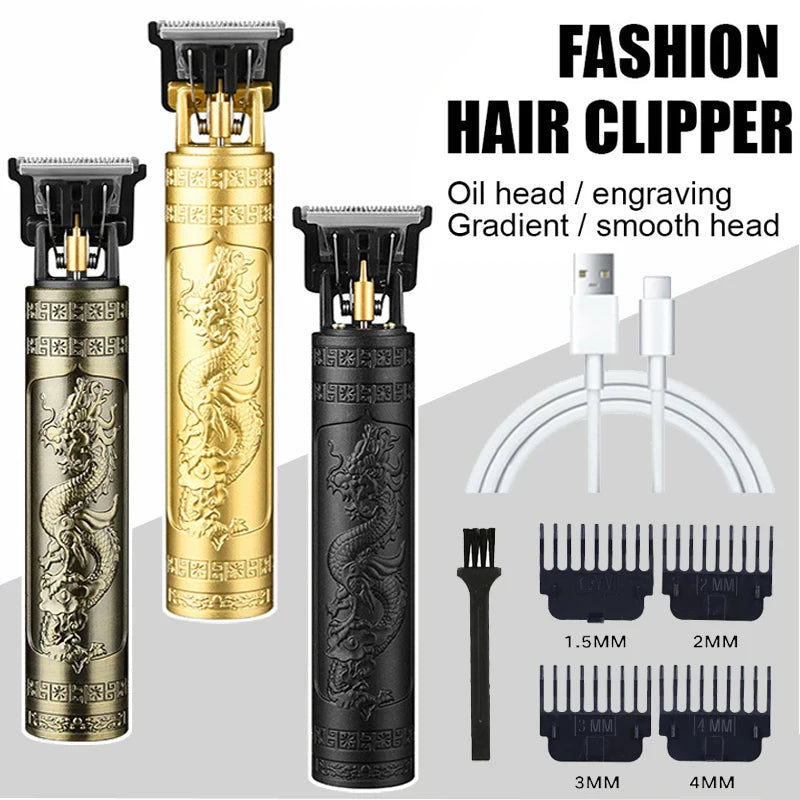 Rechargeable Vintage-Style Hair Trimmer & Clipper