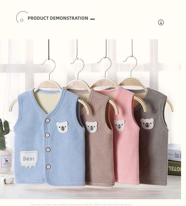 Kids Clothes Waistcoat Children's Vest  Boy Girl Thicken Velvet lining Keep Warm Jackets Vest Children's Clothing  Autumn Winter Whispering Desires Shoppe