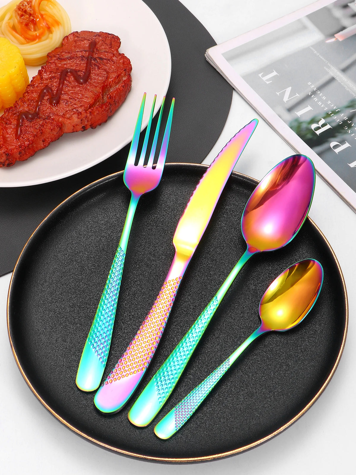 Star Diamond Stainless Steel Flatware — 24 Pieces