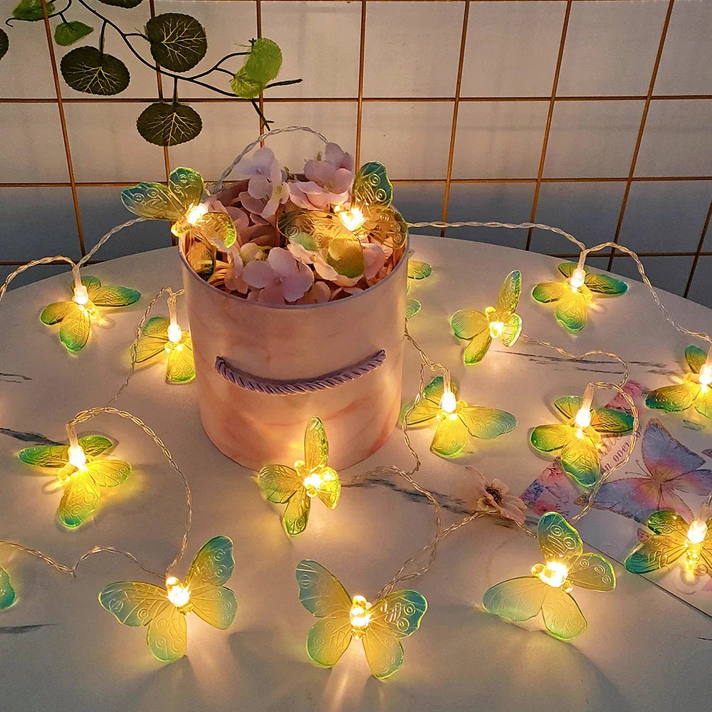 Butterfly LED String Lights, USB & Battery Options