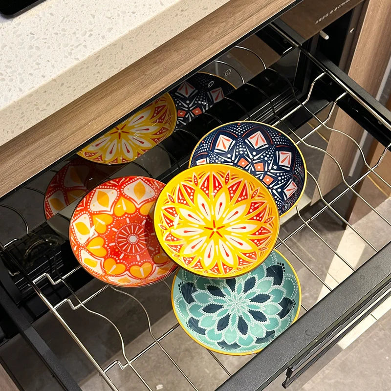 Bohemian Ceramic Plates, 6-Piece Set