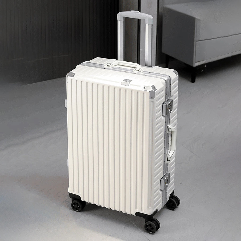 Trolley Luggage 20 24 26 28" Aluminum Frame Rolling Luggage Case USB Travel Suitcase on Wheels Combination Lock Carry on Luggage Whispering Desires Shoppe