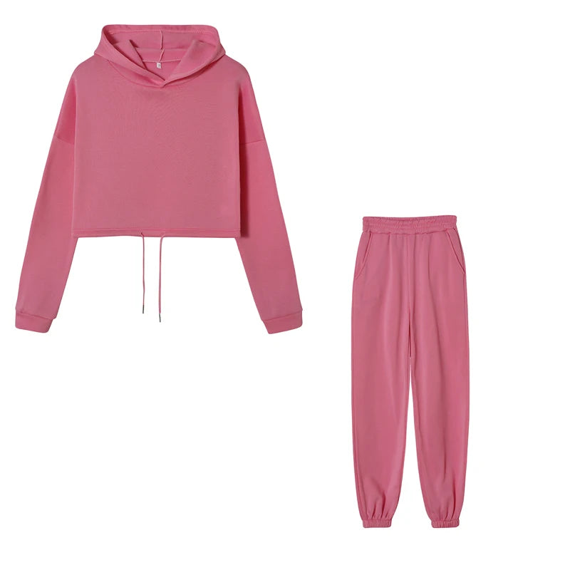 Women's Hooded Top & Pants Two-Piece Set