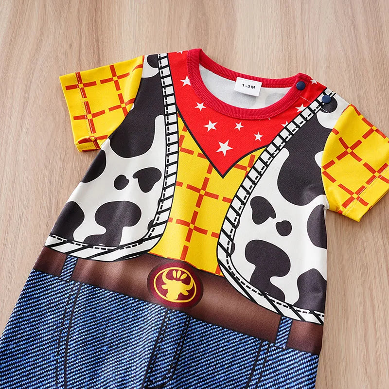 Baby Short-Sleeve Romper — Yellow