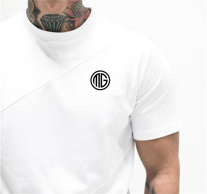 Mens Muscle T Shirt Gym Bodybuilding Fitness Tees Tops Cotton Patchwork Mesh Slim Fit T Shirt Cotton Sports Short Sleeve Tshirt Whispering Desires Shoppe