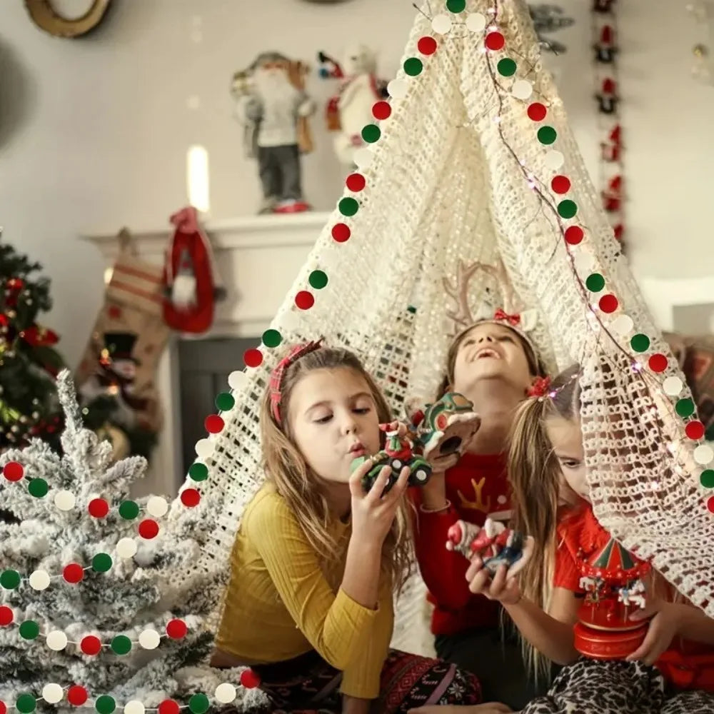 Christmas Pompom Ball Garland, 1 or 3 Pieces