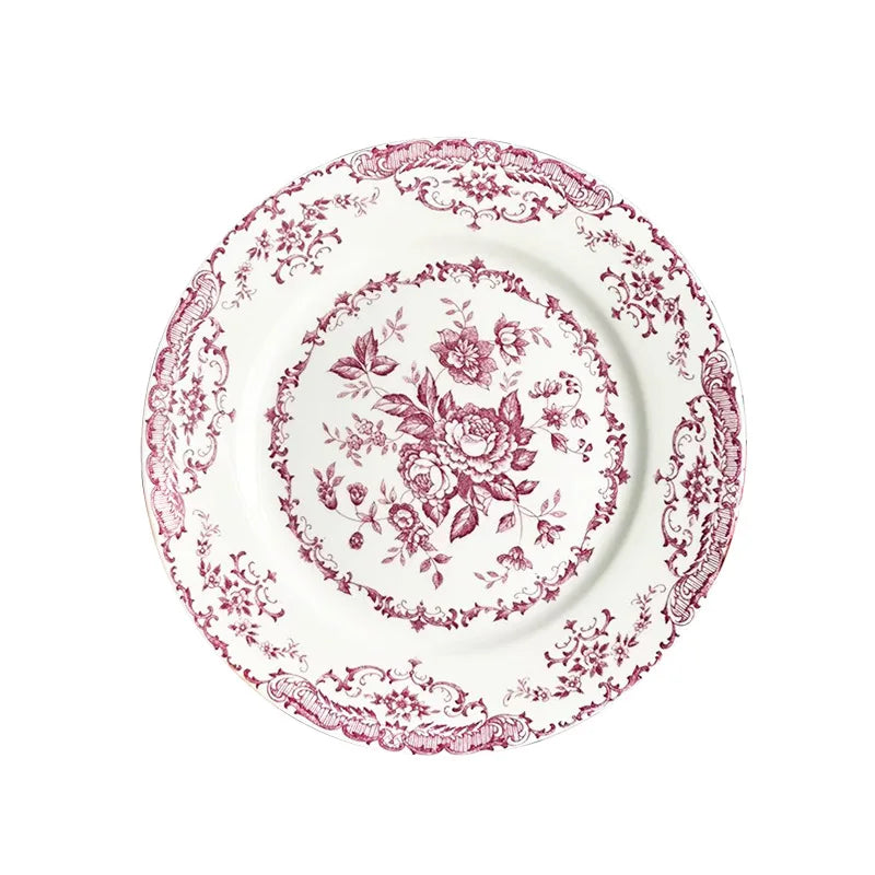 PDQ French Rose Ceramic Dinner Plate