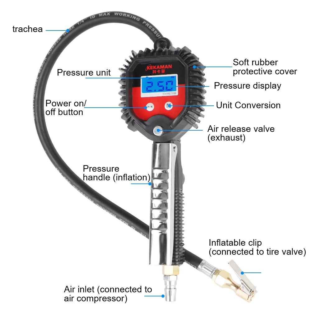 LEEPEE Digital Tire Inflator & Pressure Gauge