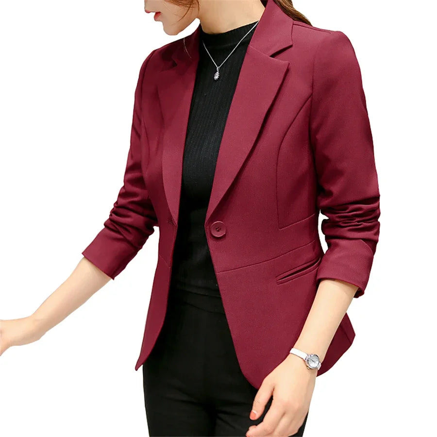 Women's Slim-Fit Single-Button Office Blazer