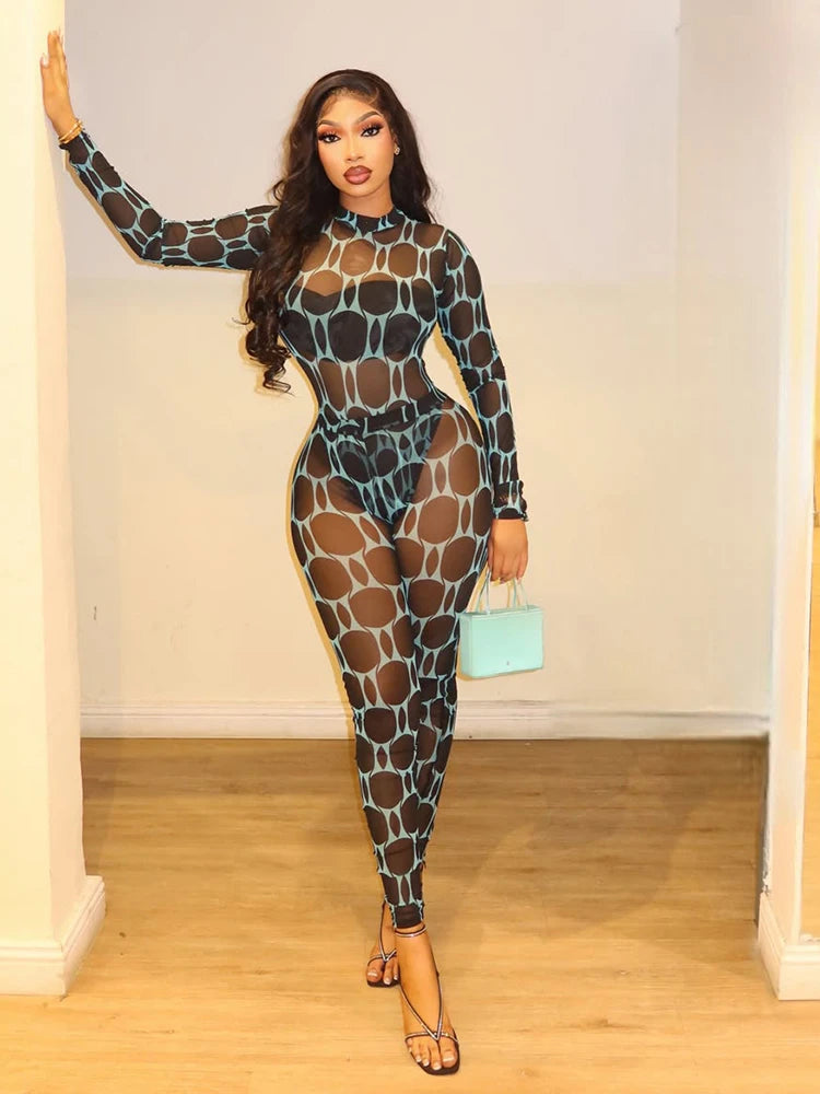 Women's Mesh-Detail Bodysuit and Skinny Pants Set