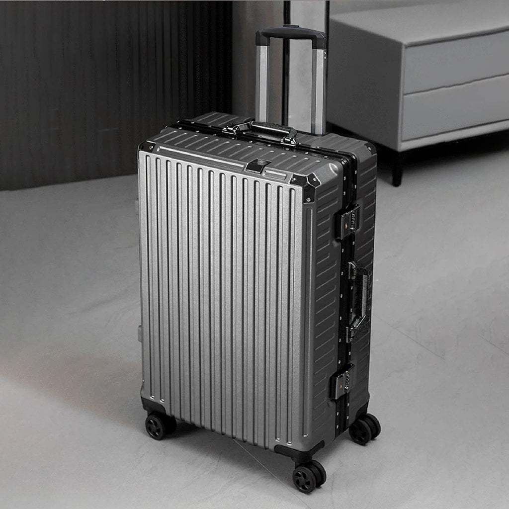 Trolley Luggage 20 24 26 28" Aluminum Frame Rolling Luggage Case USB Travel Suitcase on Wheels Combination Lock Carry on Luggage Whispering Desires Shoppe
