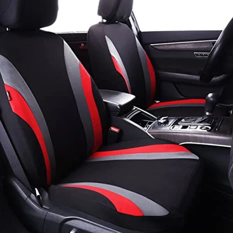 Striped Polyester Car Interior Cover Set – 17 Pieces