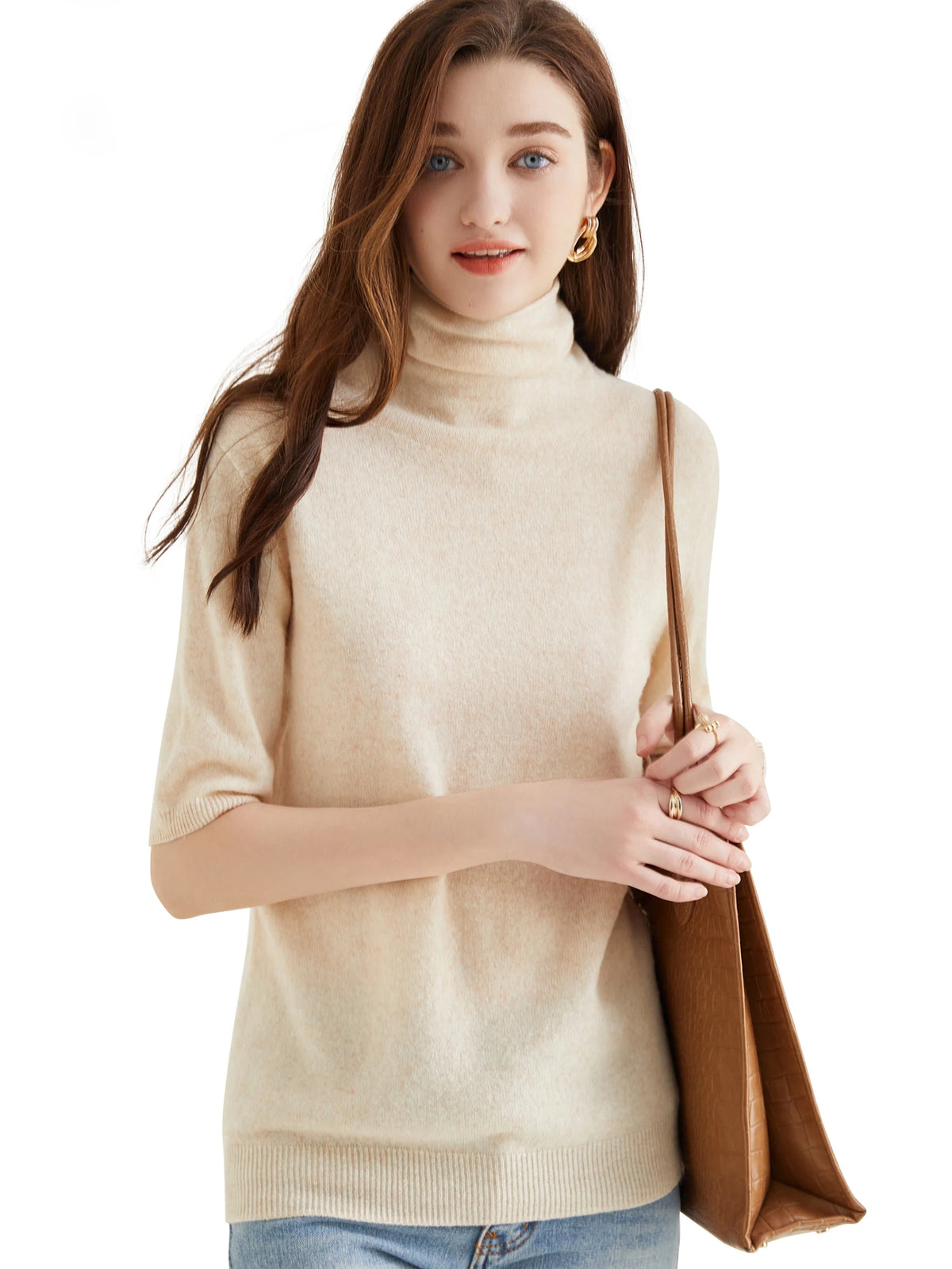 Women's Knit Tops Short Sleeve Fashion Women Sweaters New 100% Merino Wool Knitwears Vintage Sweater Turtleneck Pullover Clothes Whispering Desires Shoppe