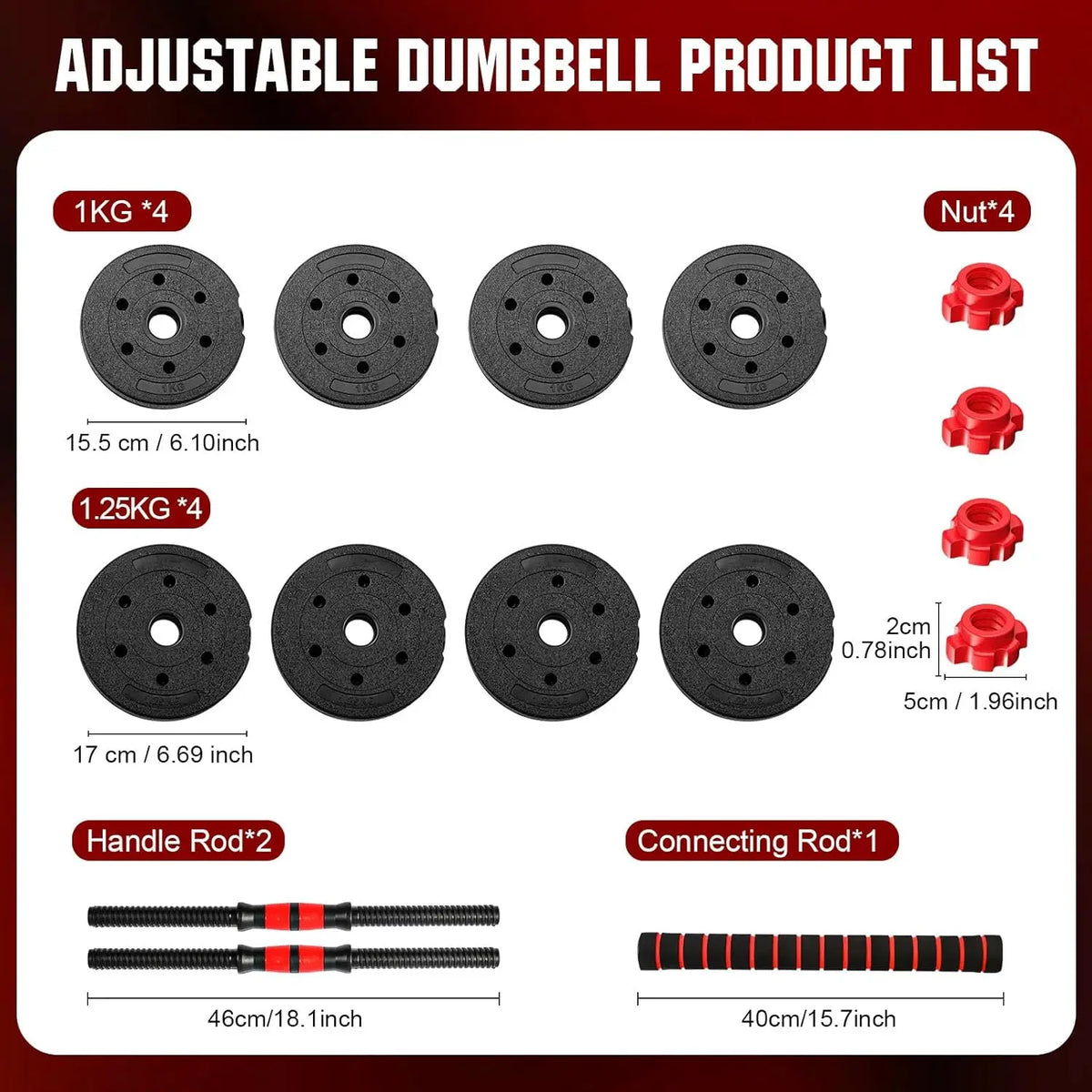 22 lb Convertible Dumbbell & Barbell Set