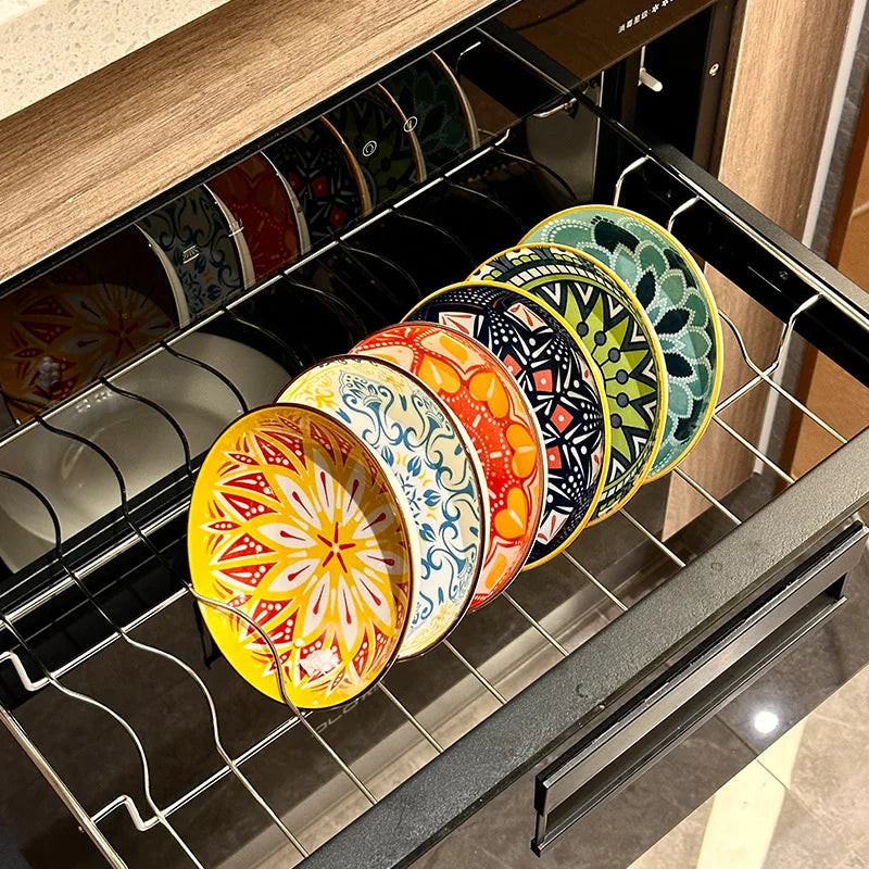 Bohemian Ceramic Plates, 6-Piece Set