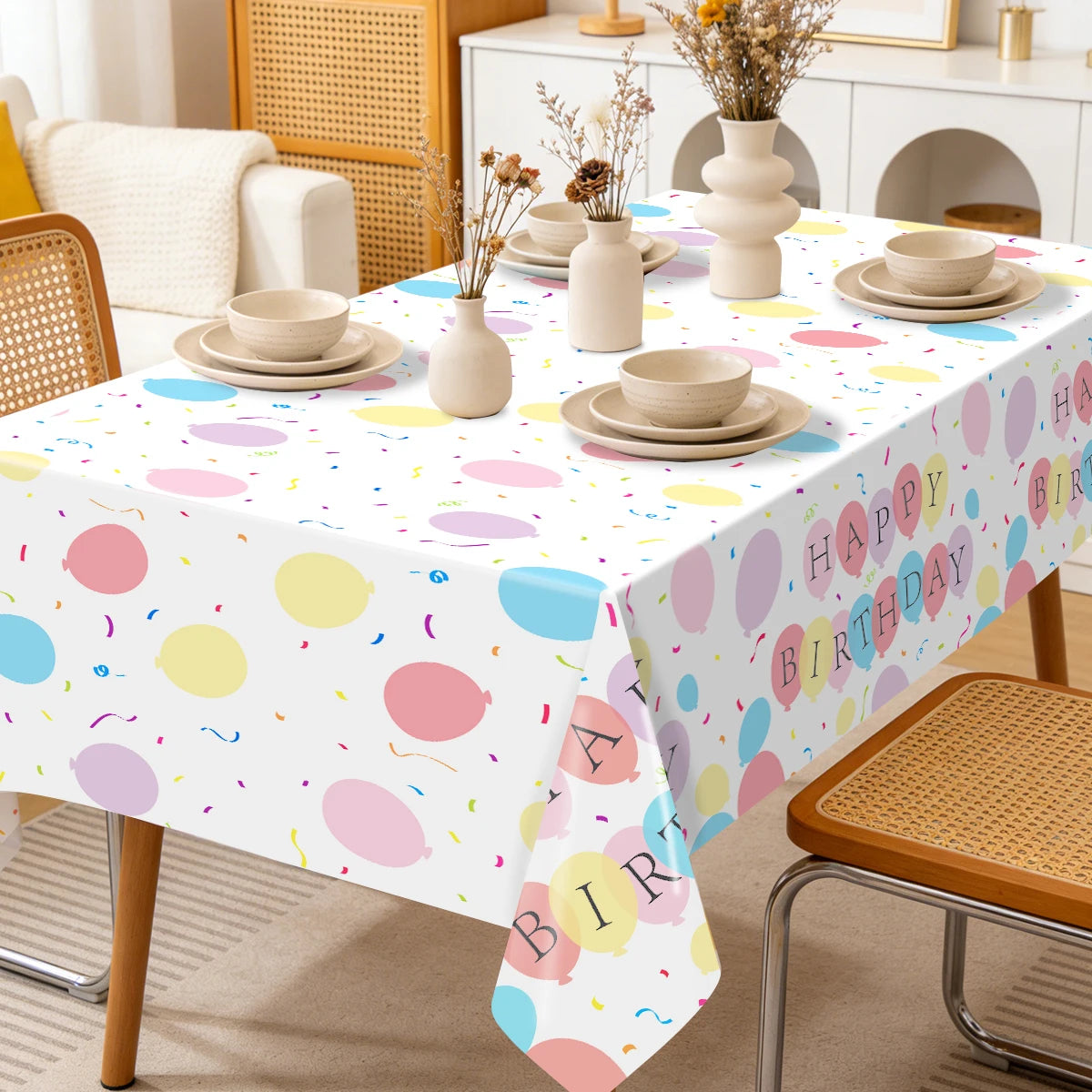 Metallic-Look Rectangular Party Tablecloth