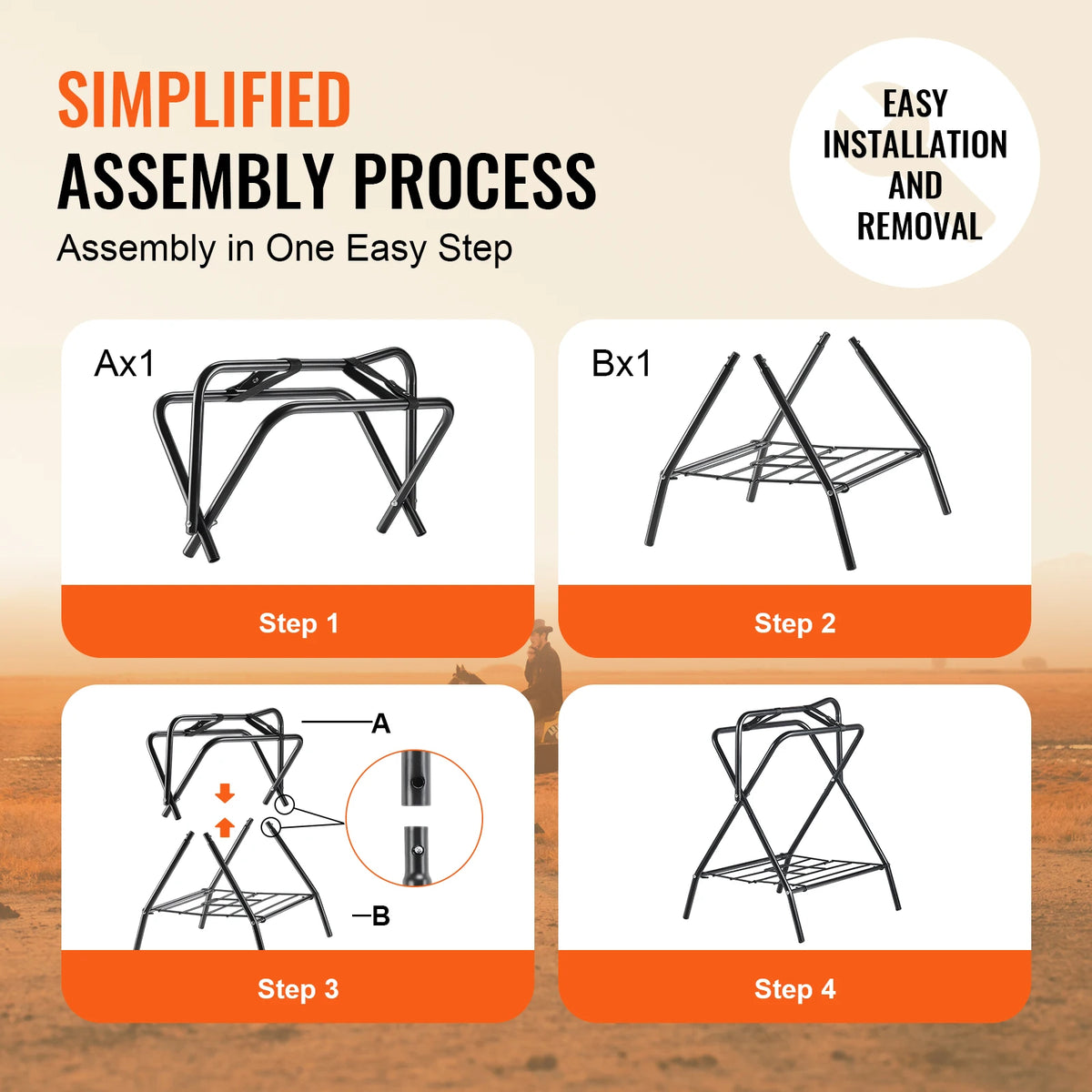 SucceBuy Folding Steel Saddle Rack