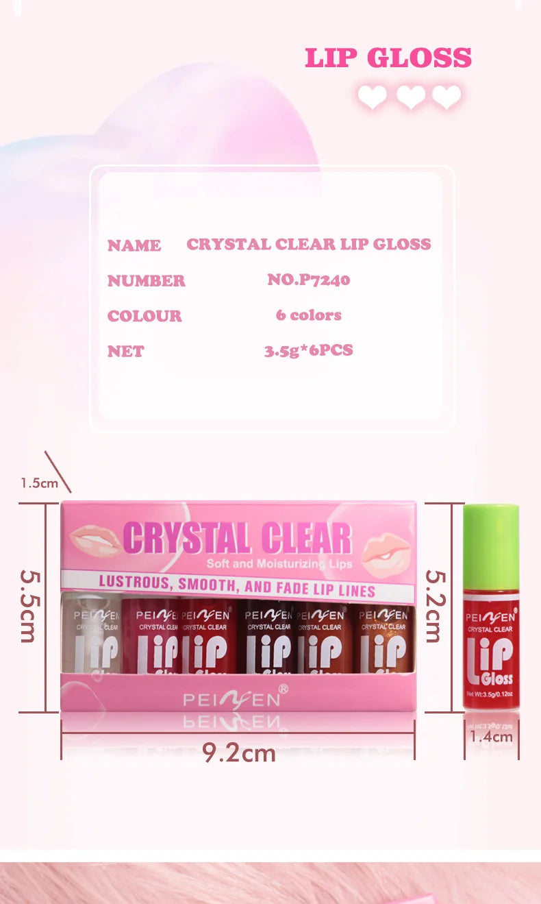 Mirror-Shine Lip Gloss – 6-Piece Set