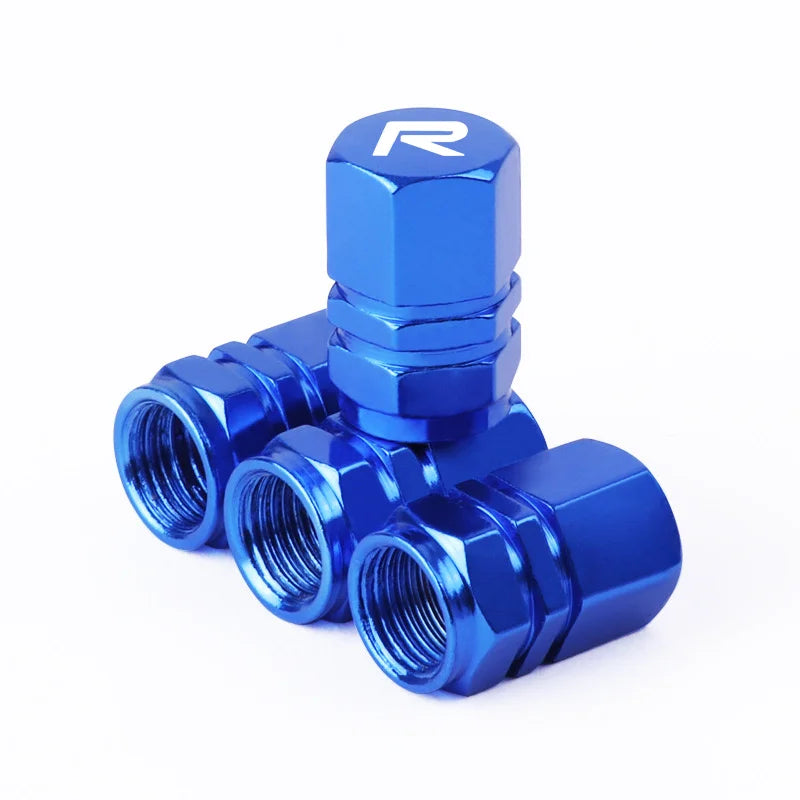 Aluminum R-Emblem Tire Valve Caps – Set of 4