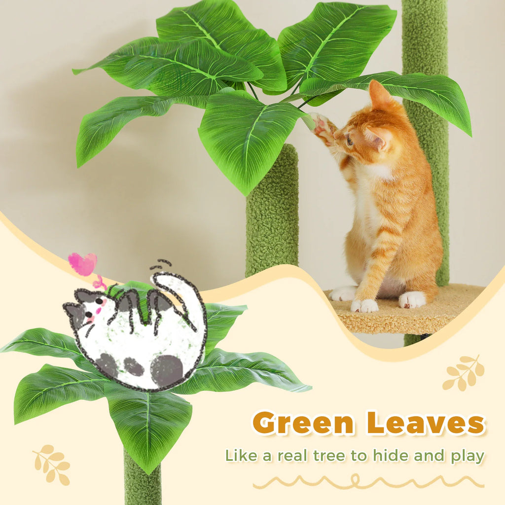 Cactus Cat Tree Floor to Ceiling Cat Tower with Sisal Scratching Post,Comfortable Hammock for Multi-Cat Homes,Cat Accessories Whispering Desires Shoppe