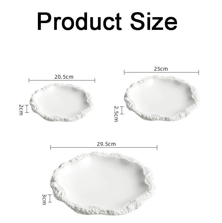 Plain Porcelain Dinner Plates — Assorted Sizes