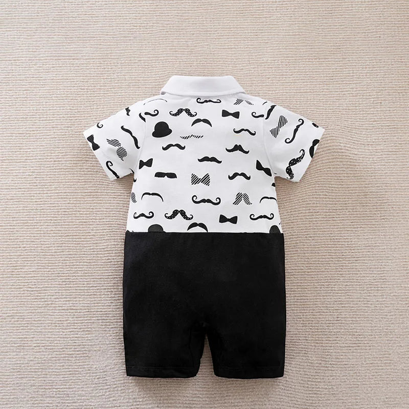 Baby Cotton Short-Sleeve Collared Romper