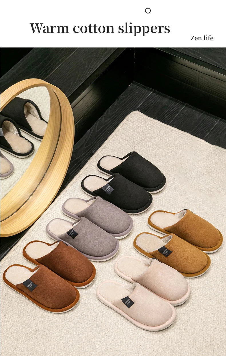Men’s Faux-Suede Plush Indoor Slippers